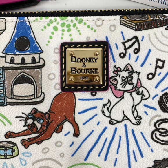 Dooney & Bourke White and Multicolor Disney Cats Sketch Wristlet - Picture 4 of 9